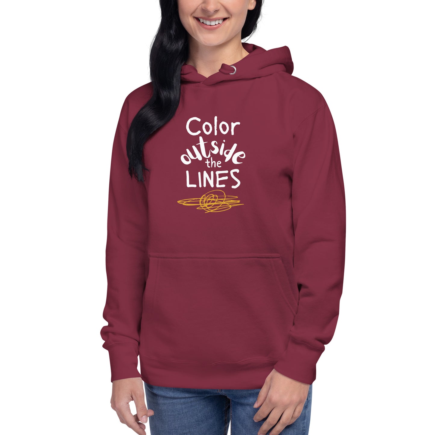 Color Outside the Lines Adult Hoodie (dark colors, light words) Multiple colors available