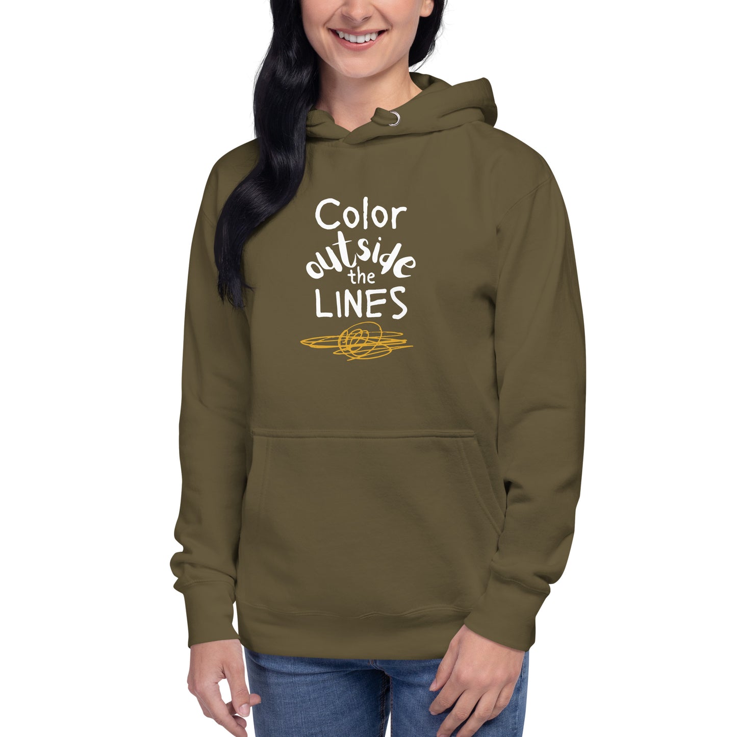 Color Outside the Lines Adult Hoodie (dark colors, light words) Multiple colors available