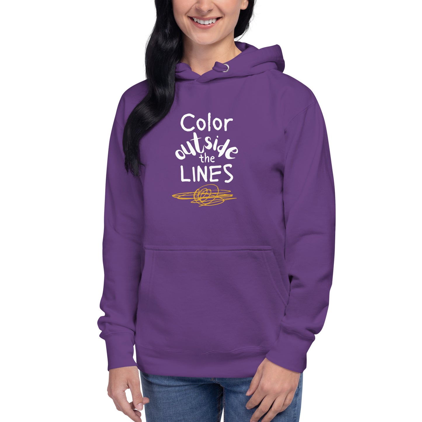 Color Outside the Lines Adult Hoodie (dark colors, light words) Multiple colors available