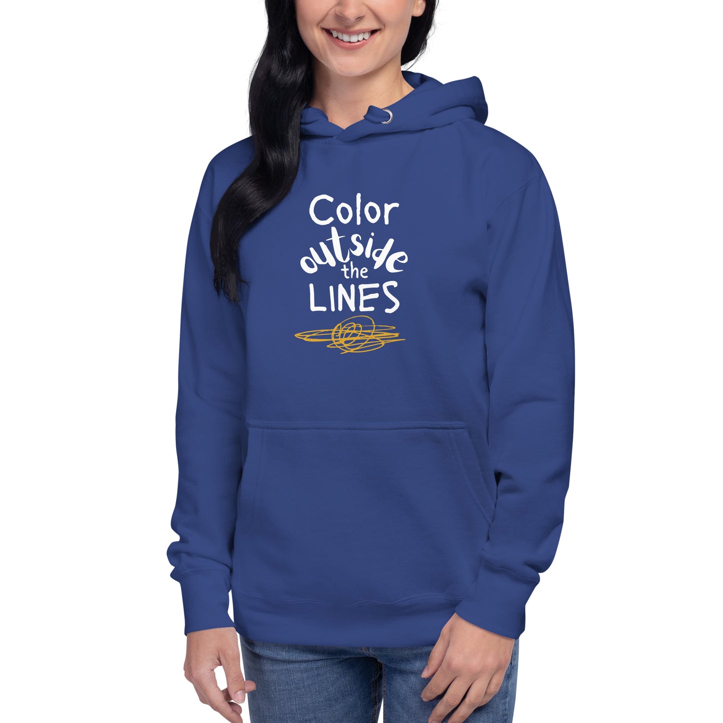 Color Outside the Lines Adult Hoodie (dark colors, light words) Multiple colors available
