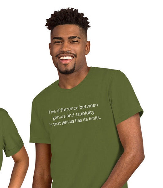 Science T-Shirt Genius Limit Dark Letters
