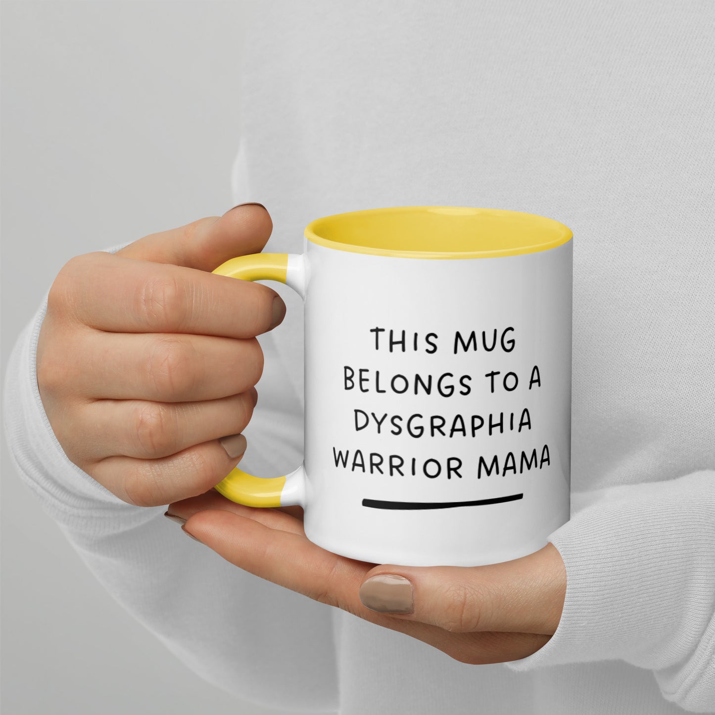 Dysgraphia Warrior Mug with Color Inside
