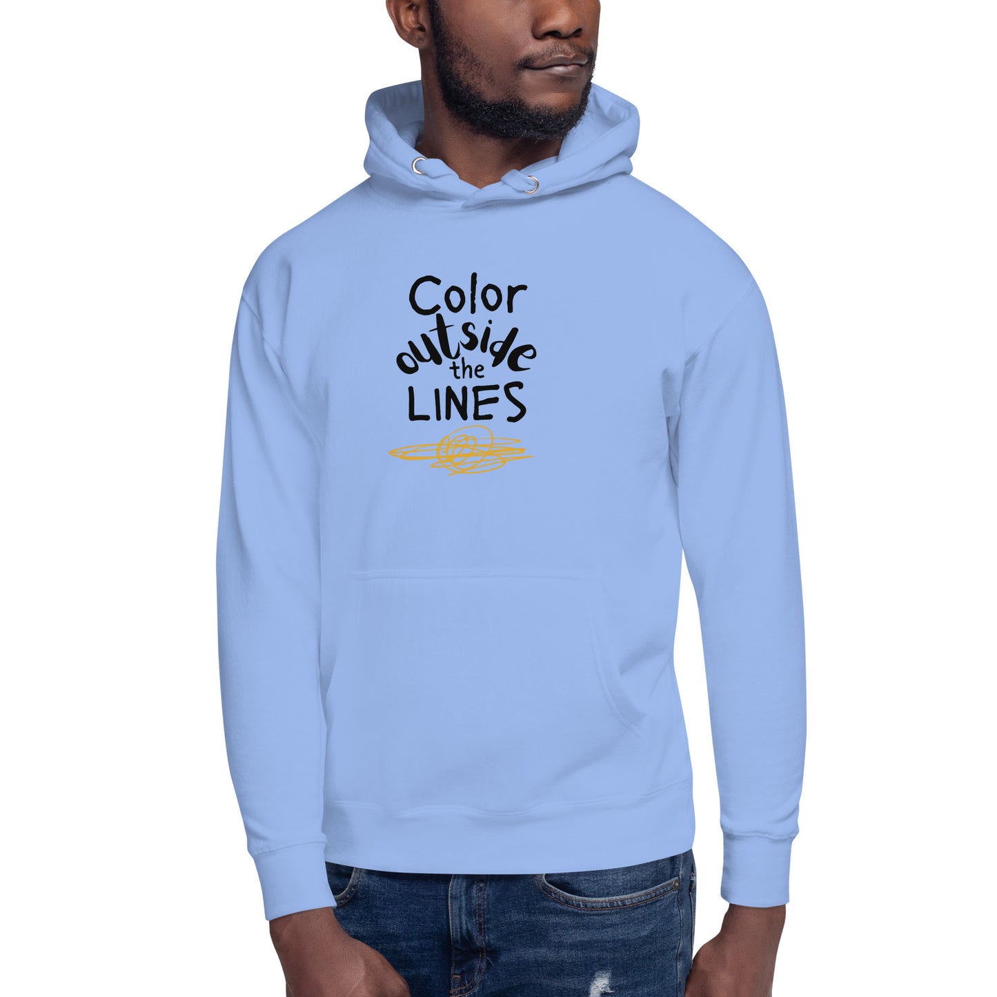 Color Outside the Lines Adult Hoodie (light colors, dark words) Multiple colors available