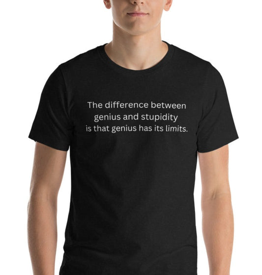 Science Shirt Genius Limits white letters