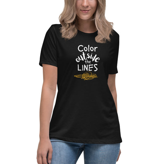 Color Outside the Lines Women's T-Shirt (light lettering) Multiple colors available