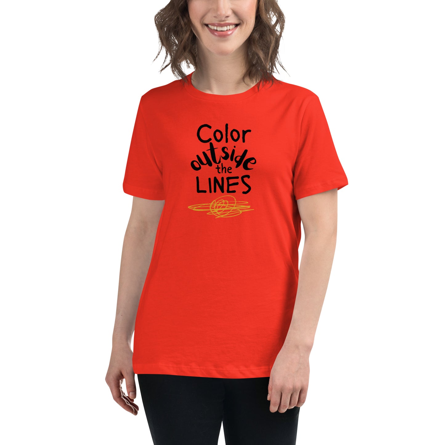 Color Outside the Lines Women's  T-Shirt (dark lettering) Multiple colors available